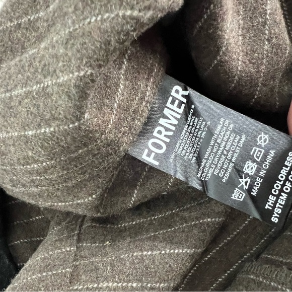 NWT Former Merchandise Harmony Long Sleeve Overshirt Jacket Striped Wool XL - Picture 10 of 13